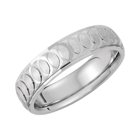 14k White Gold 6mm Comfort-Fit Band Size 5