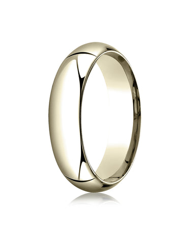 Benchmark 14K Yellow Gold 6mm High Dome Heavy Comfort-Fit Wedding Band Ring (Sizes 4 - 15 )