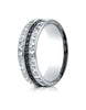 Benchmark-14K-White-Gold-7.5mm-Hammered-Finish-Pave-set-Black-Diamond-Eternity-Comfort-Fit-Ring--Sz-4--CF71757014KW04