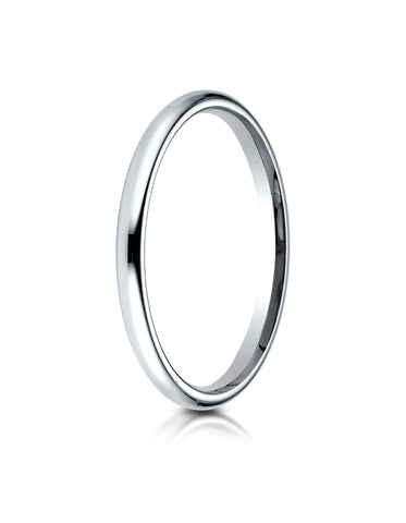 Benchmark Platinum 2mm Slightly Domed Standard Comfort-Fit Wedding Band Ring (Sizes 4 - 15 )