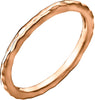 14k Rose Gold Hammered Stackable Ring, Size 5