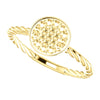 14k Yellow Gold Rope Cluster Ring Mounting, Size 7