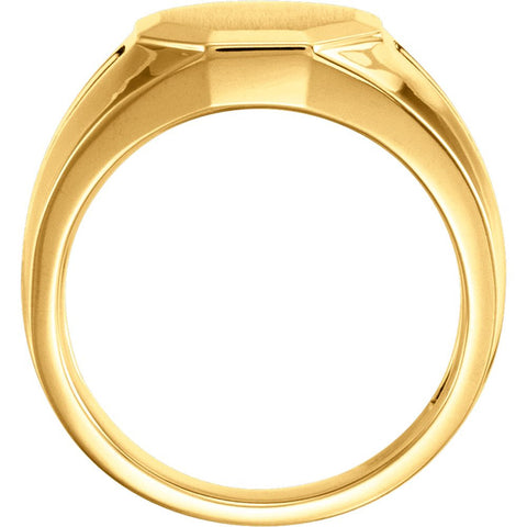 14k Yellow Gold Men's Signet Ring, Size 10