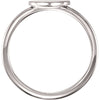 14k White Gold Heart Engravable Ring , Size 7