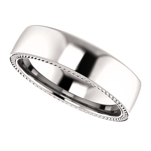 14k White Gold 6mm Band Size 11