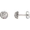 14k White Gold Pierced Style Earrings