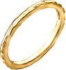 14k Yellow Gold Hammered Stackable Ring, Size 5