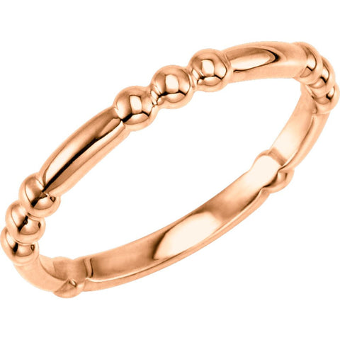 14k Rose Gold Stackable Ring, Size 7