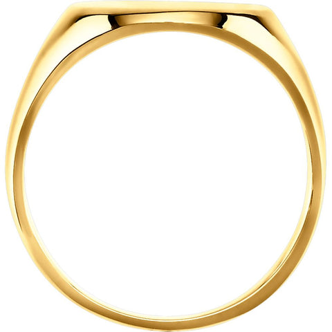 18k Yellow Gold Ladies Oval Signet Ring, Size 6