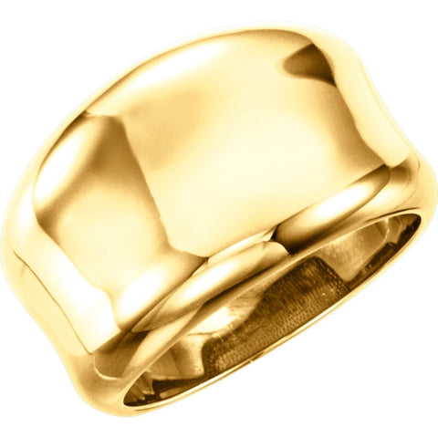 14k Yellow Gold Concave Ring, Size 7