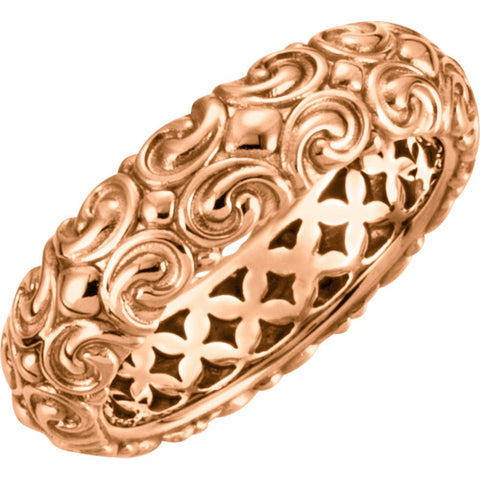 14k Rose Gold Sculptural-Inspired Ring, Size 7