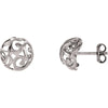 14k White Gold Swirl Earrings