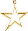 Metal Fashion Star Pendant Dangle in 14K Yellow Gold