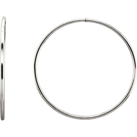 Sterling Silver 45mm Endless Hoop Tube Earrings