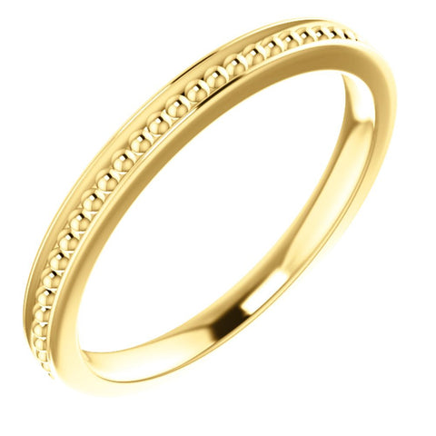 14k Yellow Gold Stackable Bead Ring Size 5