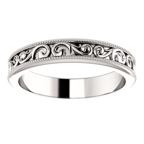 14k White Gold 4mm Band Size 7