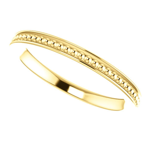 14k Yellow Gold Stackable Bead Ring Size 5