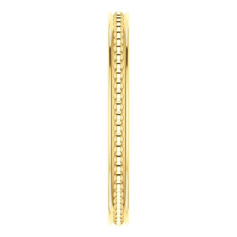 14k Yellow Gold Stackable Bead Ring Size 5