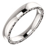 14k White Gold 4mm Sculptural-Style Relief Pattern Wedding Band for Men, Size 11