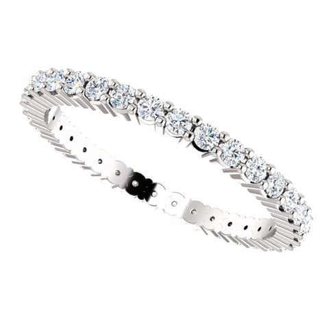 14k White Gold 1 1/6 CTW Diamond Eternity Band Size 5