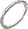 14K White Gold Hammered Stackable Ring (Size 6)