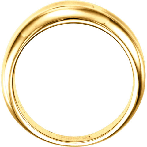 14k Yellow Gold Concave Ring, Size 7