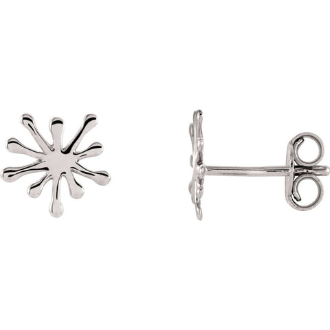 14k White Gold Swirl Earrings