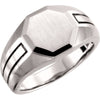 14k White Gold Men's Signet Ring, Size 10