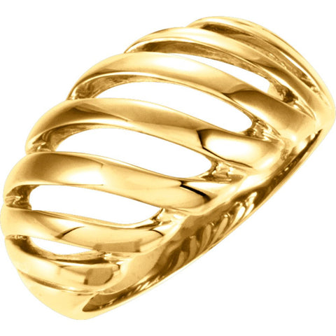 14k Yellow Gold Fashion 11mm Band, Size 6