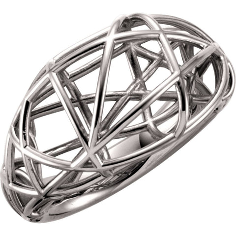 14k White Gold Nest Design Ring, Size 7