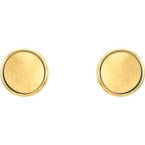 14k Yellow Gold Concave Earrings