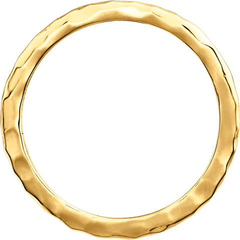 14k Yellow Gold 1.8mm Hammered Stackable Ring Size 7