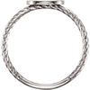 14k White Gold Antique Engravable Rope Ring , Size 7