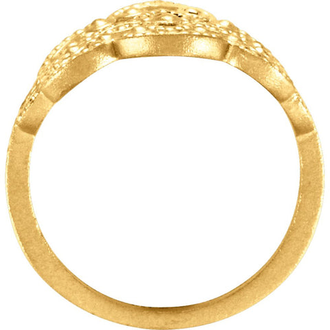 14k Yellow Gold Granulated Ring, Size 7