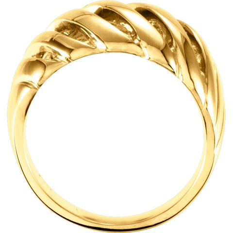 14k Yellow Gold Fashion 11mm Band, Size 6