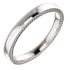 14k White Gold 3mm Wedding Band for Men, Size 9.5