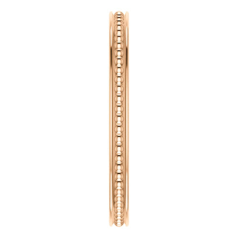 14k Rose Gold Stackable Bead Ring Size 7