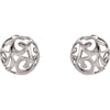 14k White Gold Swirl Earrings