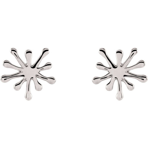 14k White Gold Swirl Earrings