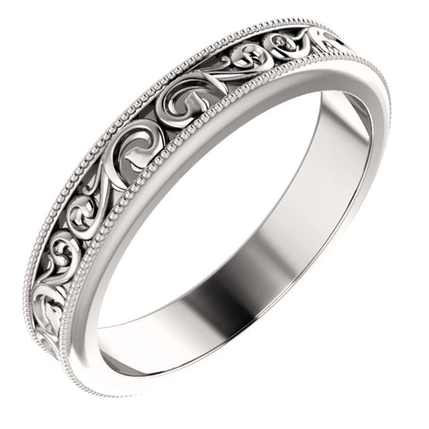 14k White Gold 4mm Band Size 7