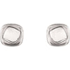 14k White Gold Cushion Earrings