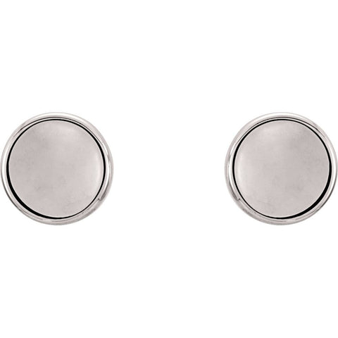 14k White Gold Concave Earrings