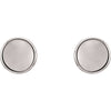 14k White Gold Concave Earrings