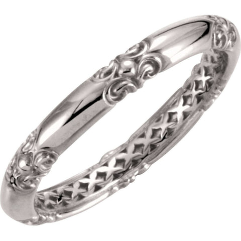 14k White Gold Sculptural-Inspired Ring, Size 7