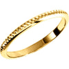 14k Yellow Gold 2mm Design Band, Size 5
