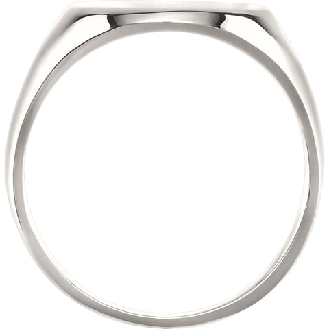 Sterling Silver 5545 9x11mm Solid Oval Signet Ring, Size 7