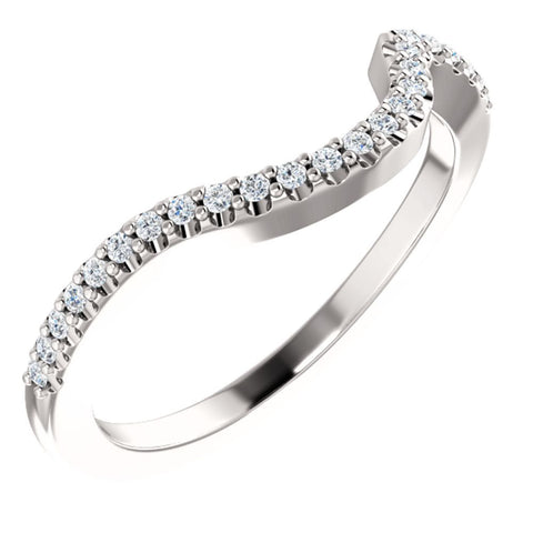 14k White Gold 1/8 CTW Diamond Band, Size 7