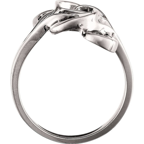 14k White Gold Freeform Ring , Size 6