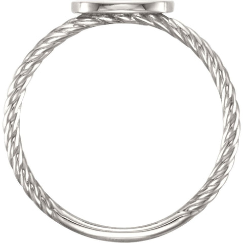 Continuum Sterling Silver Antique Engravable Rope Ring , Size 7