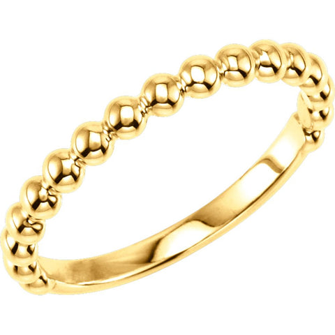 14k Yellow Gold Stackable Metal Fashion Ring, Size 7